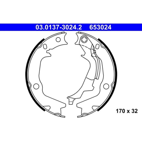 Bremsbackensatz, Feststellbremse ATE 03.0137-3024.2 f&uuml;r HYUNDAI KIA, Hinterachse