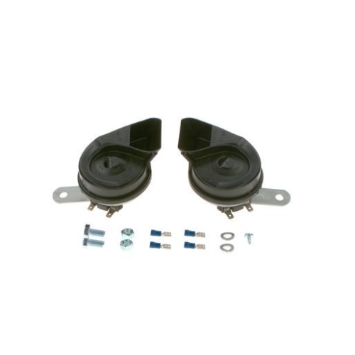 Fanfare BOSCH 9 320 335 207 f&uuml;r AUDI CHRYSLER MERCEDES-BENZ SEAT SKODA VW, links