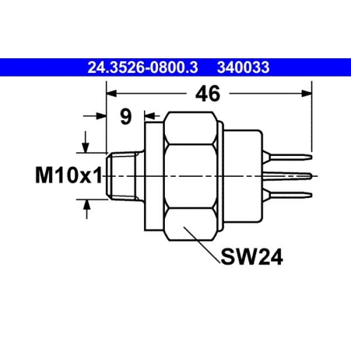 Bremslichtschalter ATE 24.3526-0800.3 f&uuml;r DAF HANOMAG IVECO K&Auml;SSBOHRER MAN VOLVO