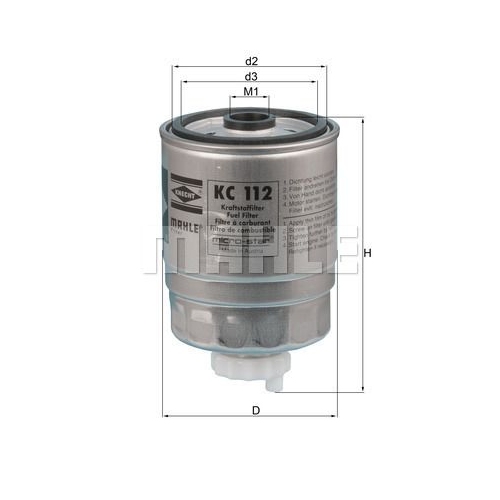 Kraftstofffilter KNECHT KC 112 f&uuml;r GMC OPEL VAUXHALL