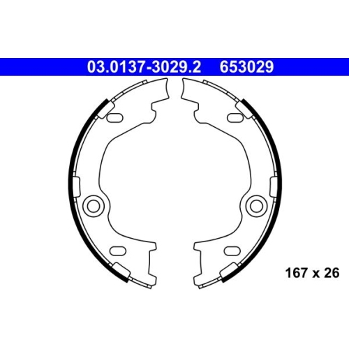 Bremsbackensatz, Feststellbremse ATE 03.0137-3029.2 f&uuml;r HYUNDAI KIA, Hinterachse