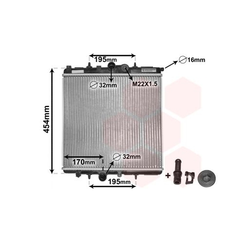 K&uuml;hler, Motork&uuml;hlung VAN WEZEL 40002243 *** IR PLUS *** f&uuml;r PEUGEOT