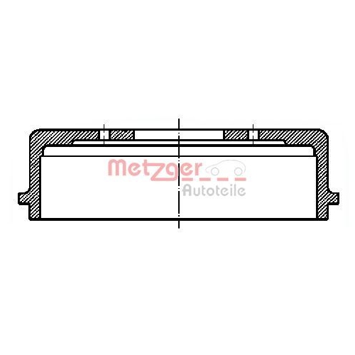 Bremstrommel METZGER BT 1051 f&uuml;r VAG, Hinterachse