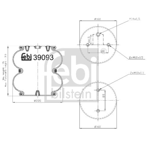 Febi Bilstein 39093 Luftfederbalg , 1 St&uuml;ck