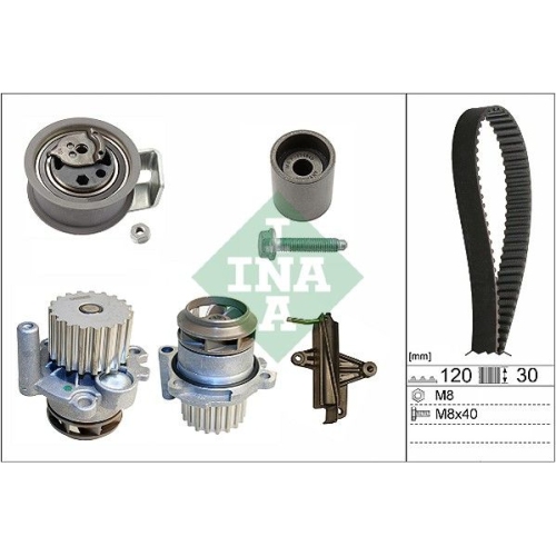 Wasserpumpe + Zahnriemensatz INA 530 0340 30 f&uuml;r AUDI VW