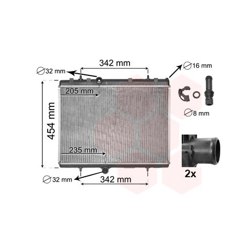 K&uuml;hler, Motork&uuml;hlung VAN WEZEL 40002267 *** IR PLUS *** f&uuml;r PEUGEOT