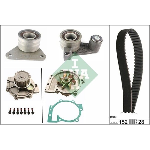 Wasserpumpe + Zahnriemensatz INA 530 0349 30 f&uuml;r VOLVO