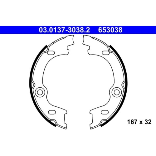Bremsbackensatz, Feststellbremse ATE 03.0137-3038.2 f&uuml;r KIA, Hinterachse