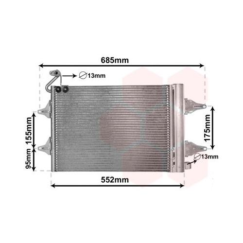 Kondensator, Klimaanlage VAN WEZEL 76005007 f&uuml;r SEAT SKODA VW