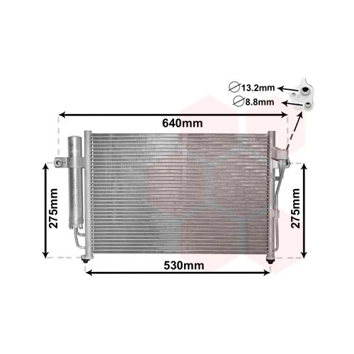 Kondensator, Klimaanlage VAN WEZEL 82005087 f&uuml;r HYUNDAI