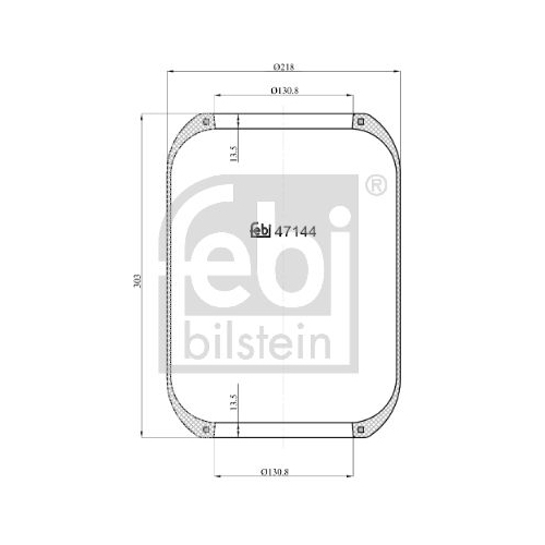 Febi Bilstein 47144 Luftfederbalg ohne Kolben , 1 St&uuml;ck