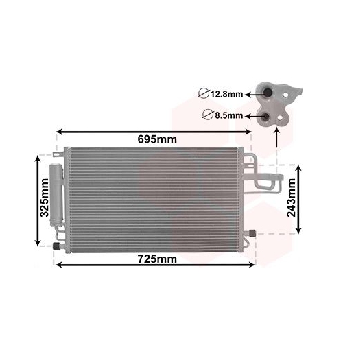 Kondensator, Klimaanlage VAN WEZEL 82005156 f&uuml;r HYUNDAI