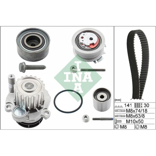 Wasserpumpe + Zahnriemensatz INA 530 0405 30 f&uuml;r AUDI CHRYSLER DODGE MITSUBISHI