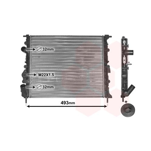 K&uuml;hler, Motork&uuml;hlung VAN WEZEL 43002197 *** IR PLUS *** f&uuml;r RENAULT