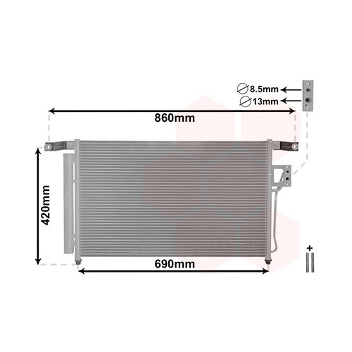 Kondensator, Klimaanlage VAN WEZEL 82005175 *** IR PLUS *** f&uuml;r HYUNDAI