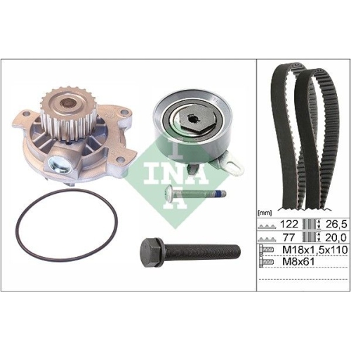 Wasserpumpe + Zahnriemensatz INA 530 0406 30 f&uuml;r VW