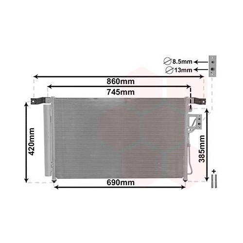 Kondensator, Klimaanlage VAN WEZEL 82005176 f&uuml;r HYUNDAI