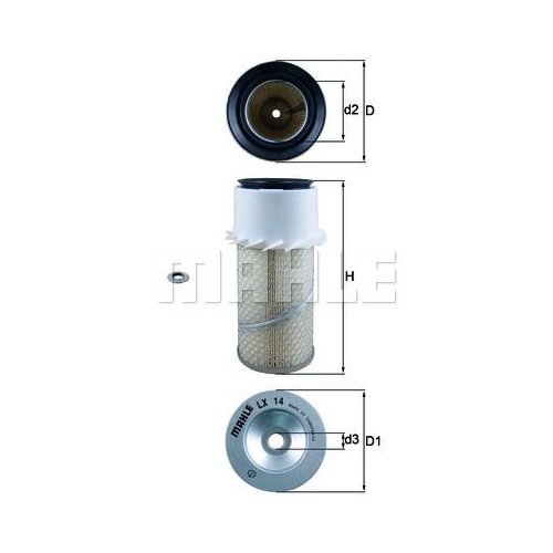 Luftfilter KNECHT LX 14 f&uuml;r FIAT FORD GMC MAZDA MITSUBISHI BOMAG O & K POCLAIN