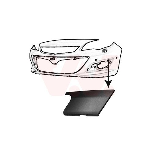 Blende, Sto&szlig;f&auml;nger VAN WEZEL 3753491 ** Equipart ** f&uuml;r OPEL, vorne links