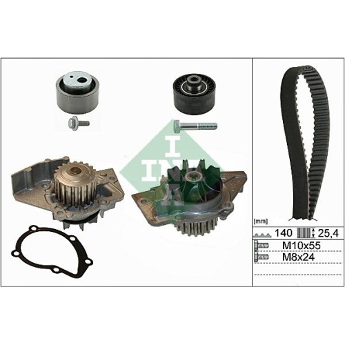 Wasserpumpe + Zahnriemensatz INA 530 0440 30 f&uuml;r CITRO&Euml;N FIAT PEUGEOT