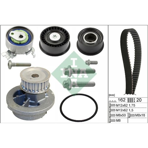Wasserpumpe + Zahnriemensatz INA 530 0443 30 f&uuml;r OPEL VAUXHALL CHEVROLET