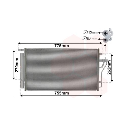 Kondensator, Klimaanlage VAN WEZEL 82005279 f&uuml;r HYUNDAI