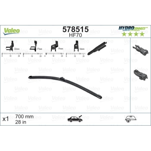 Wischblatt VALEO 578515 HYDROCONNECT f&uuml;r CITRO&Euml;N FORD MERCEDES-BENZ PEUGEOT SEAT