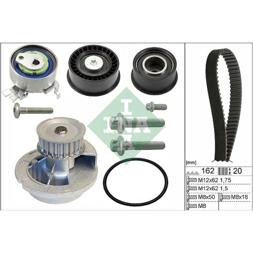 Wasserpumpe + Zahnriemensatz INA 530 0443 31 f&uuml;r OPEL VAUXHALL CHEVROLET