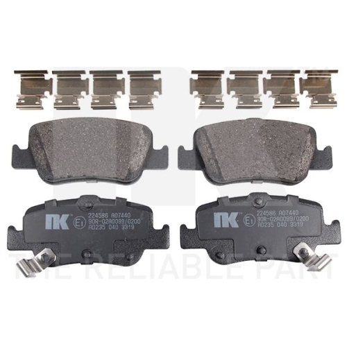 Bremsbelagsatz, Scheibenbremse NK 224586 f&uuml;r TOYOTA, Hinterachse