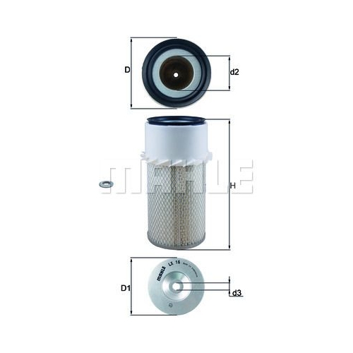 Luftfilter KNECHT LX 16 f&uuml;r CHRYSLER FENWICK FIAT FORD GMC HANOMAG HENSCHEL ONAN