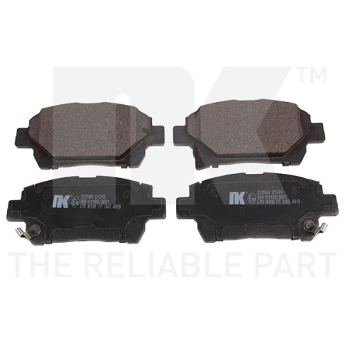 Bremsbelagsatz, Scheibenbremse NK 224588 f&uuml;r TOYOTA ASTON MARTIN, Vorderachse