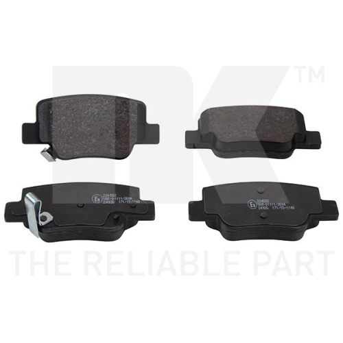Bremsbelagsatz, Scheibenbremse NK 224592 f&uuml;r TOYOTA, Hinterachse
