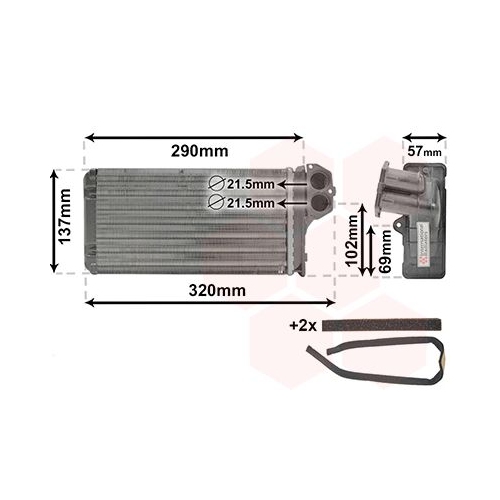 W&auml;rmetauscher, Innenraumheizung VAN WEZEL 40006226 *** IR PLUS *** f&uuml;r PEUGEOT