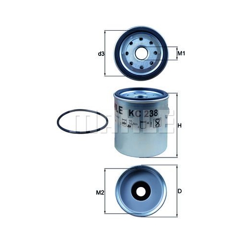 Kraftstofffilter KNECHT KC 238D f&uuml;r CHRYSLER FIAT