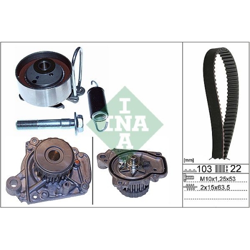 Wasserpumpe + Zahnriemensatz INA 530 0505 31 f&uuml;r HONDA