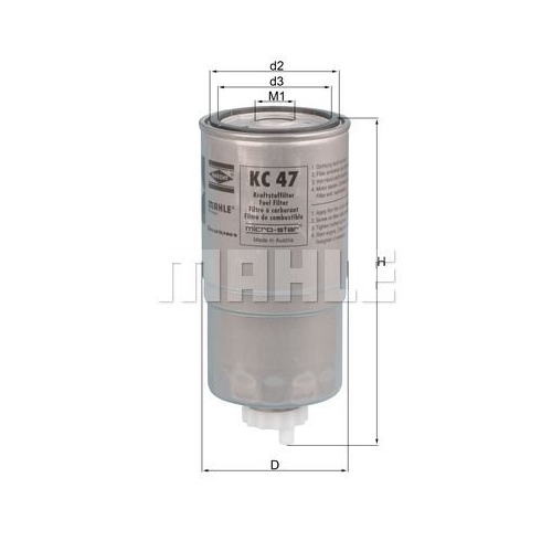 Kraftstofffilter KNECHT KC 47 f&uuml;r BMW ROVER