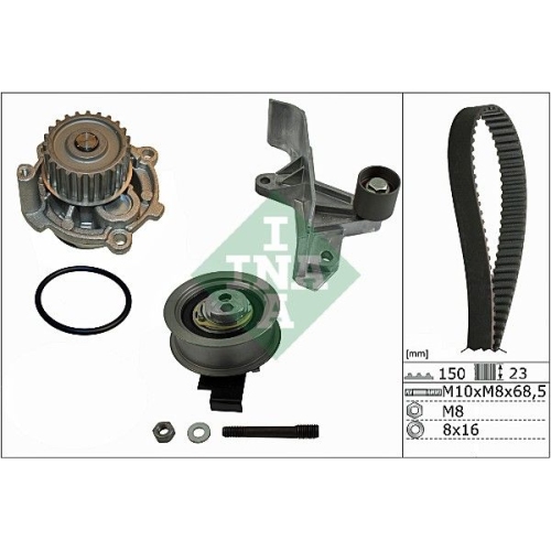 Wasserpumpe + Zahnriemensatz INA 530 0546 31 f&uuml;r AUDI VW