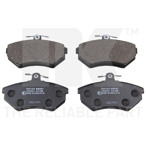 Bremsbelagsatz, Scheibenbremse NK 224725 f&uuml;r AUDI SEAT SKODA VW, Vorderachse
