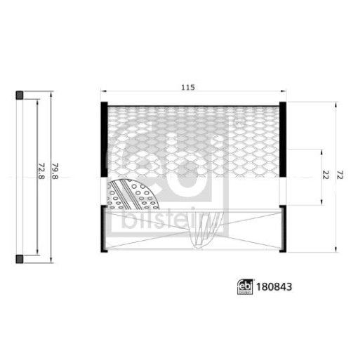 &Ouml;lfilter FEBI BILSTEIN 180843 f&uuml;r FORD VOLVO CASE IH MASSEY FERGUSON LAMBORGHINI