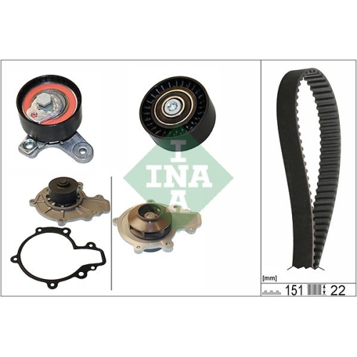 Wasserpumpe + Zahnriemensatz INA 530 0572 30 f&uuml;r OPEL VAUXHALL CHEVROLET