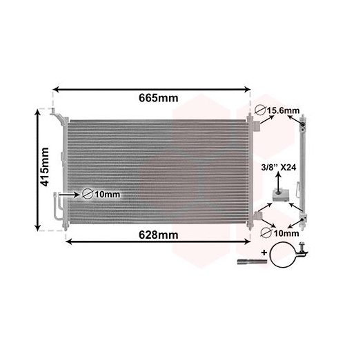 Kondensator, Klimaanlage VAN WEZEL 13005251 *** IR PLUS *** f&uuml;r NISSAN