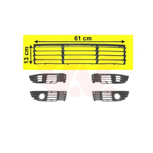 L&uuml;ftungsgitter, Sto&szlig;f&auml;nger VAN WEZEL 5837590 ** Equipart ** f&uuml;r VW, vorne