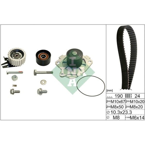 Wasserpumpe + Zahnriemensatz INA 530 0624 30 f&uuml;r ALFA ROMEO FIAT OPEL SAAB