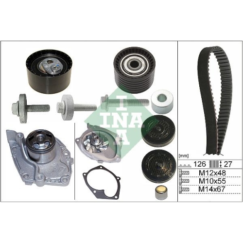 Wasserpumpe + Zahnriemensatz INA 530 0638 30 f&uuml;r OPEL RENAULT VAUXHALL