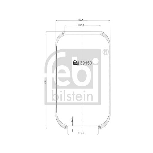 Febi Bilstein 39150 Luftfederbalg ohne Kolben , 1 St&uuml;ck