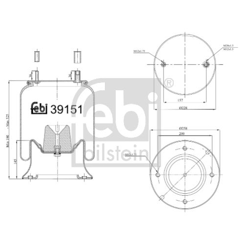 Febi Bilstein 39151 Luftfederbalg mit Stahlkolben , 1 St&uuml;ck