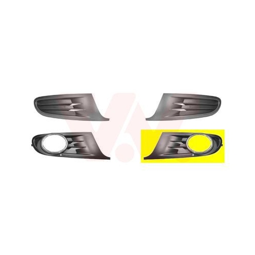 L&uuml;ftungsgitter, Sto&szlig;f&auml;nger VAN WEZEL 5863593 ** Equipart ** f&uuml;r VW, vorne links
