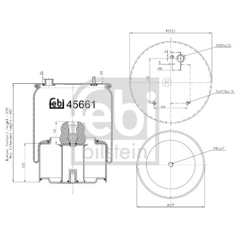 Febi Bilstein 45661 Luftfederbalg mit Stahlkolben , 1 St&uuml;ck