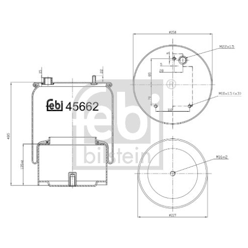 Febi Bilstein 45662 Luftfederbalg mit Stahlkolben , 1 St&uuml;ck