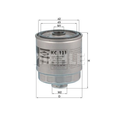 Kraftstofffilter KNECHT KC 111 f&uuml;r HYUNDAI